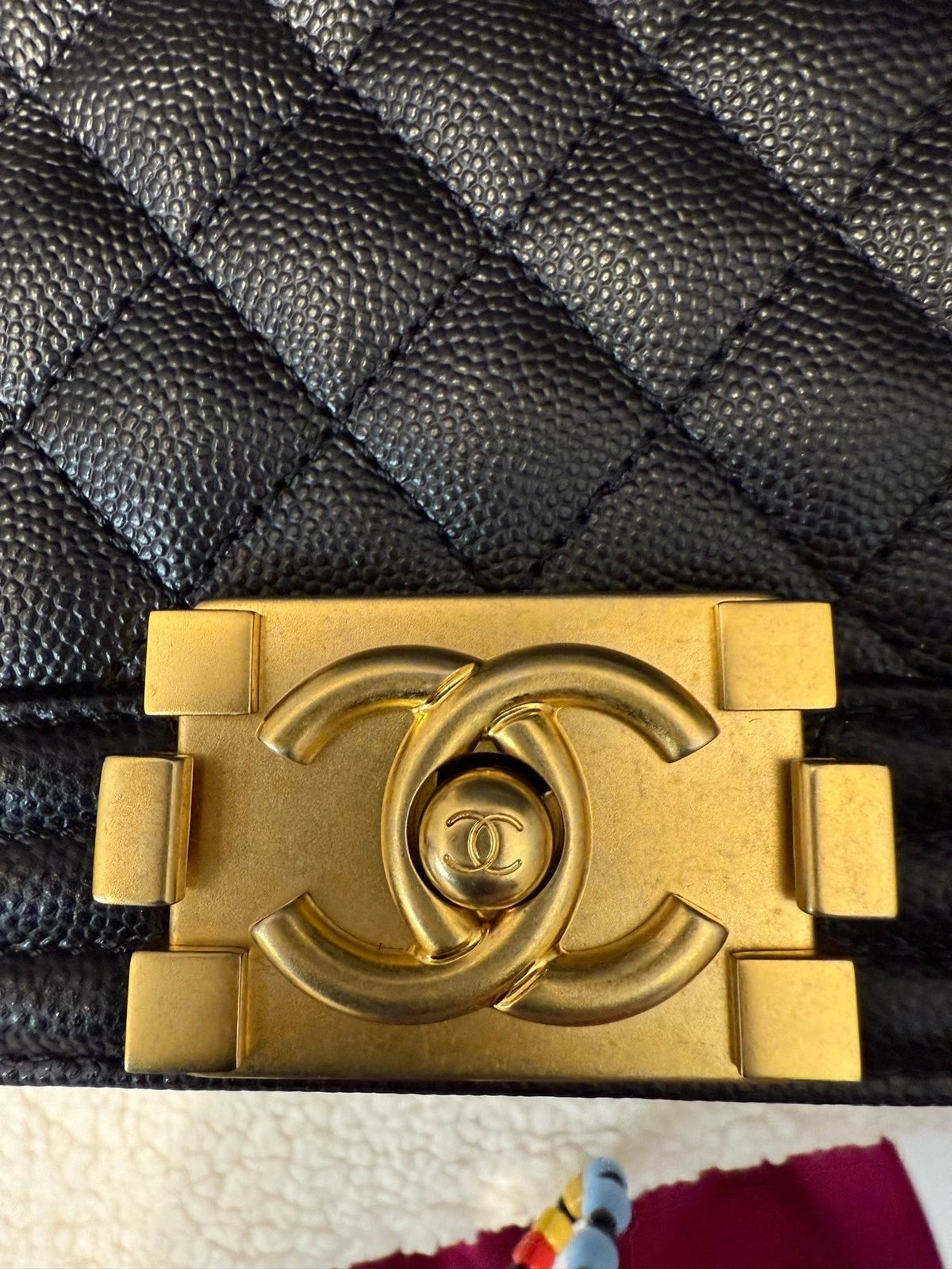 Authentic CHANEL Calfskin LeBoy Shoulder Bag For Women Pre-owned