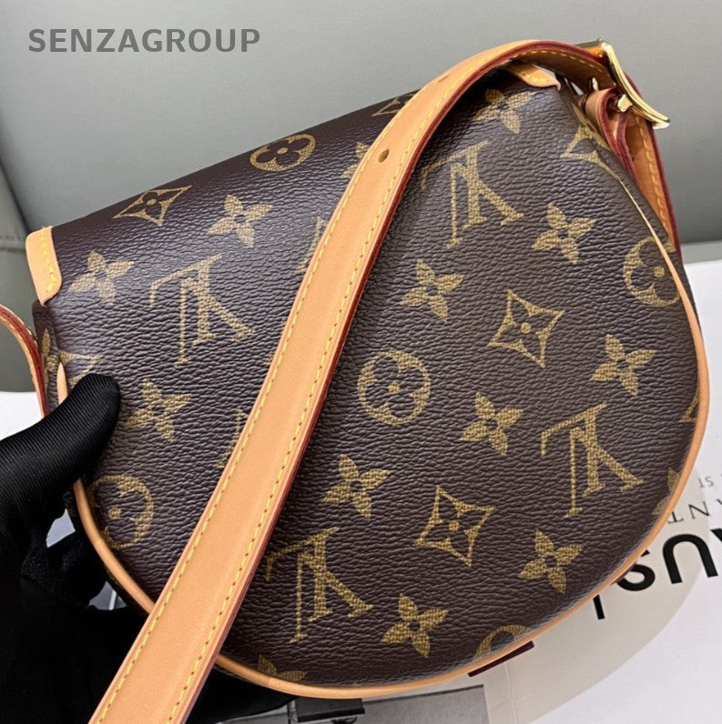 Louis Vuitton Monogram Tambourine Shoulder Bag Crossbody Brown Gold Women