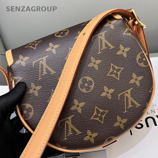 Louis Vuitton Monogram Tambourine Shoulder Bag Crossbody Brown Gold Women