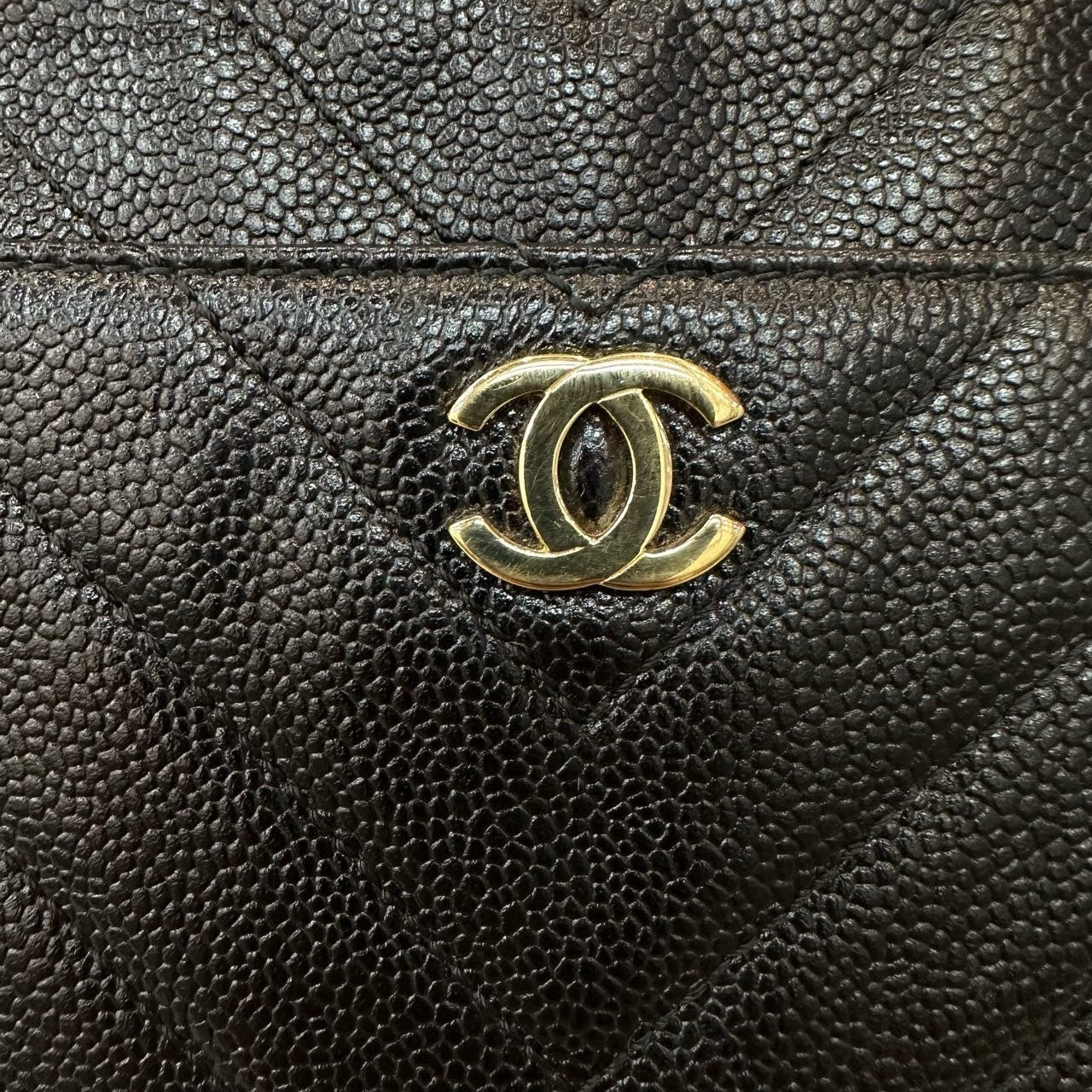 Chanel Camera PM Chain Shoulder Bag Black Gold Used Women Classic