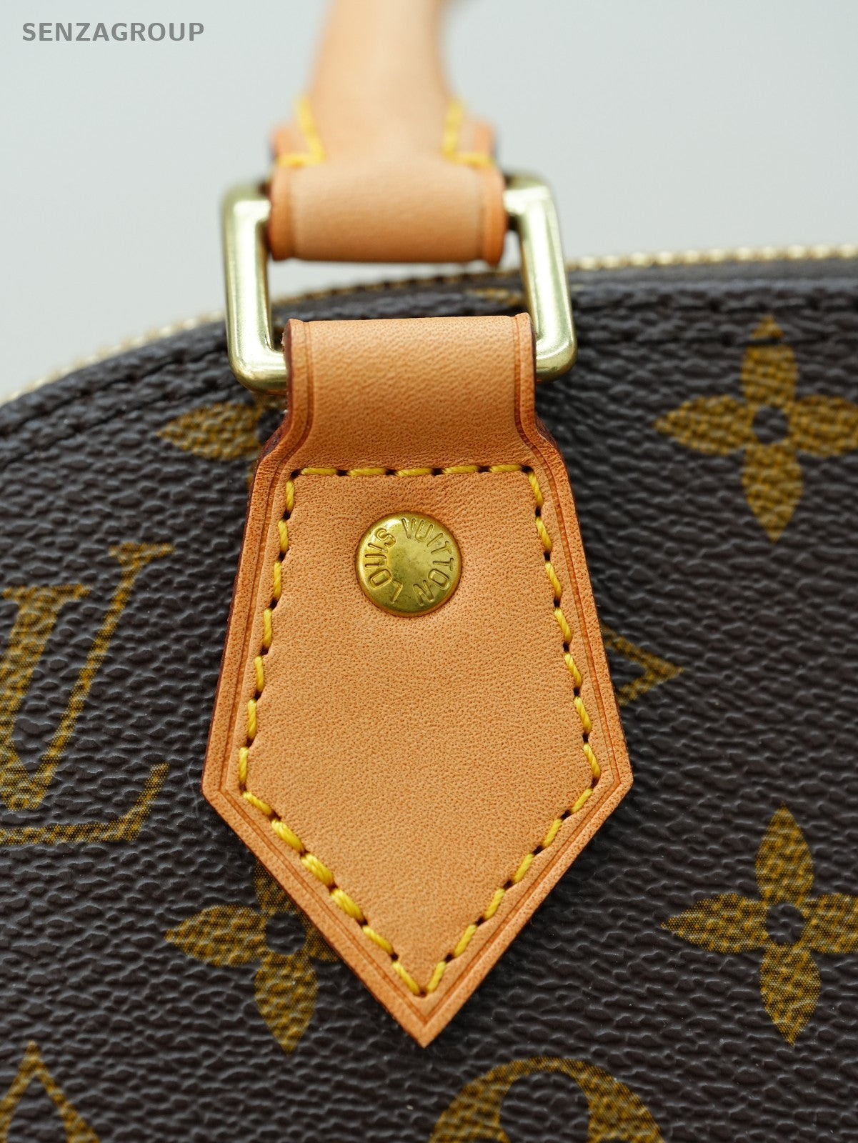 Louis Vuitton Alma bb Monogram Top Handle 2way Shoulder Handbag Brown