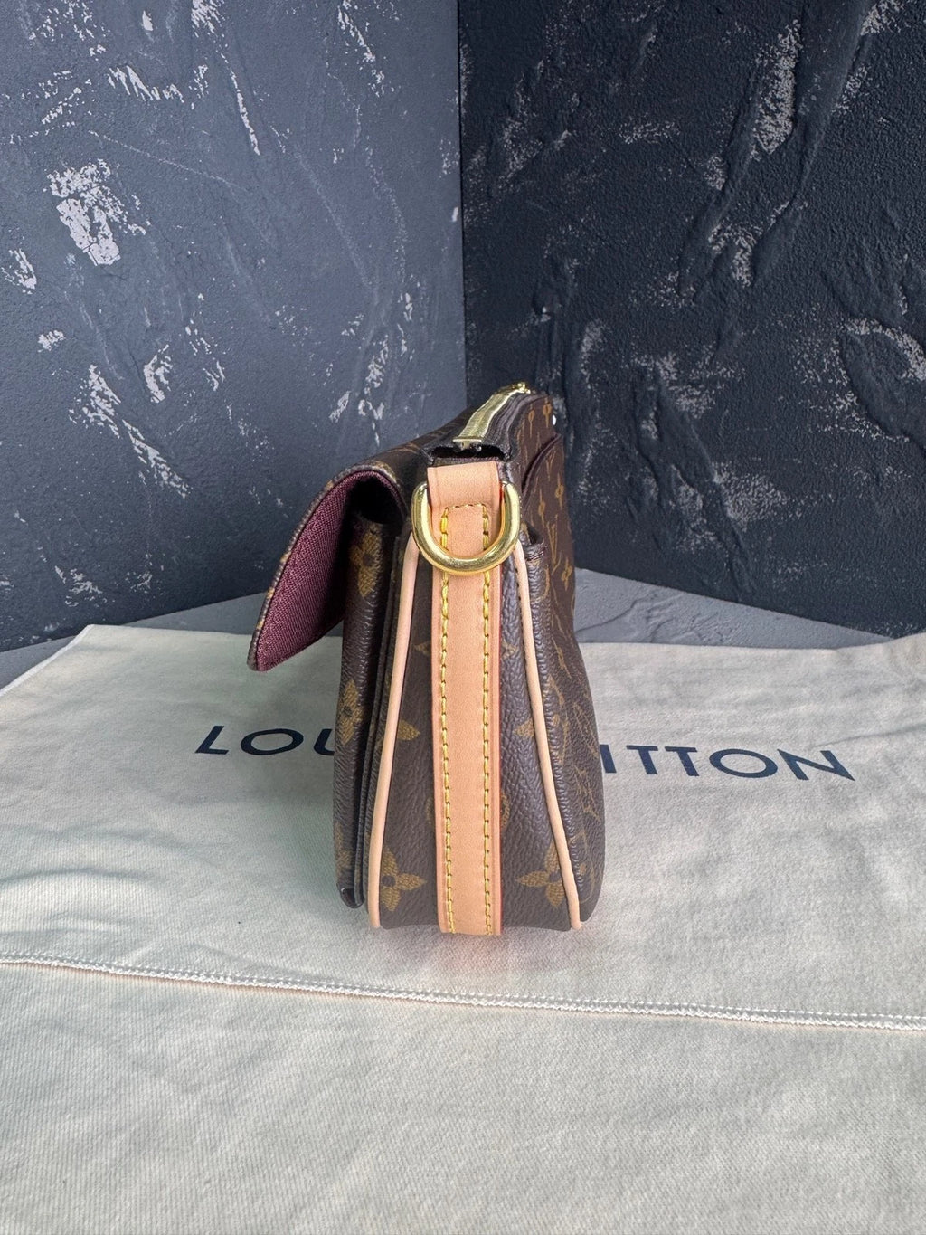 Louis Vuitton Canvas Camel Shoulder Bag For Women