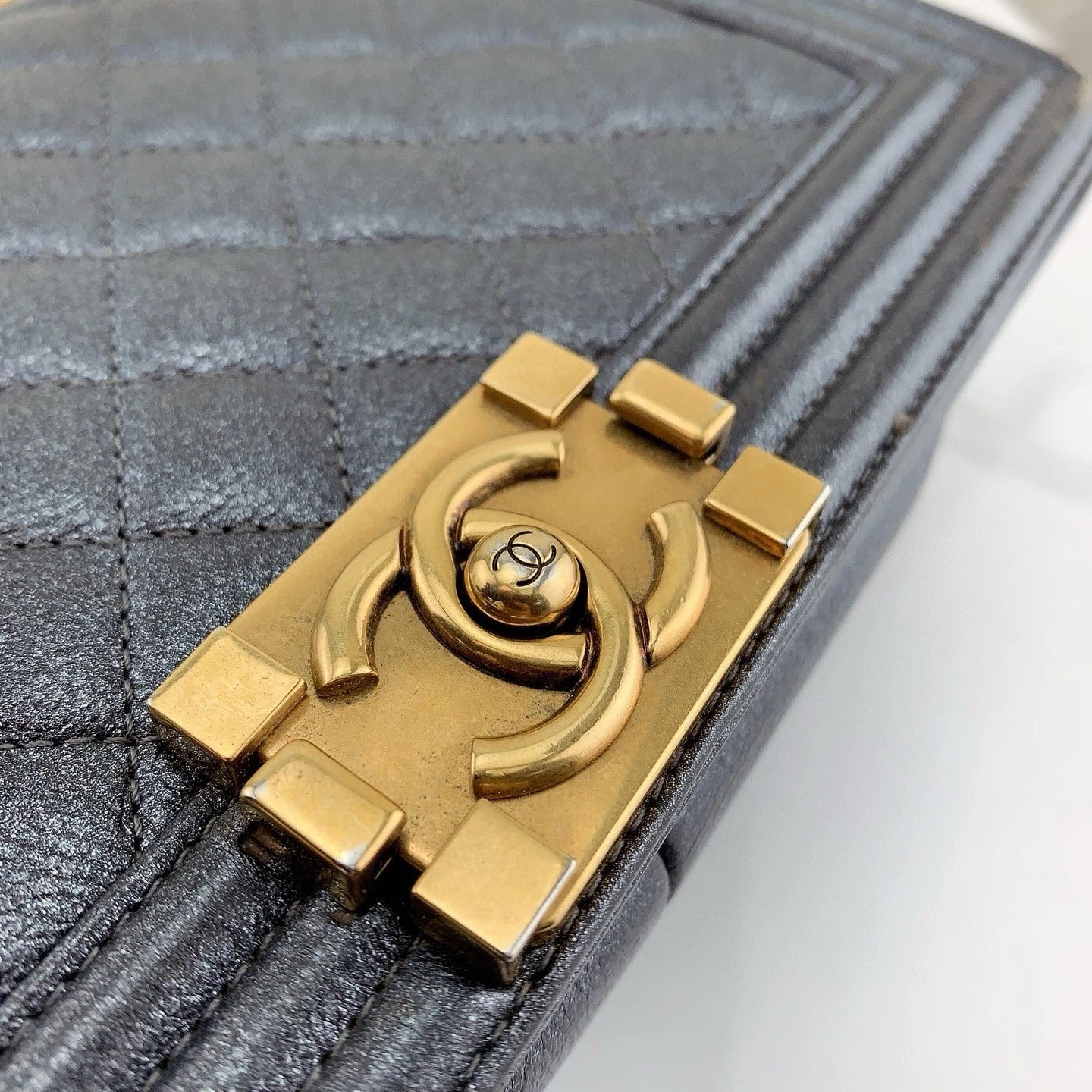 CHANEL Leather LeBoy Medium Shoulder Bag For Women