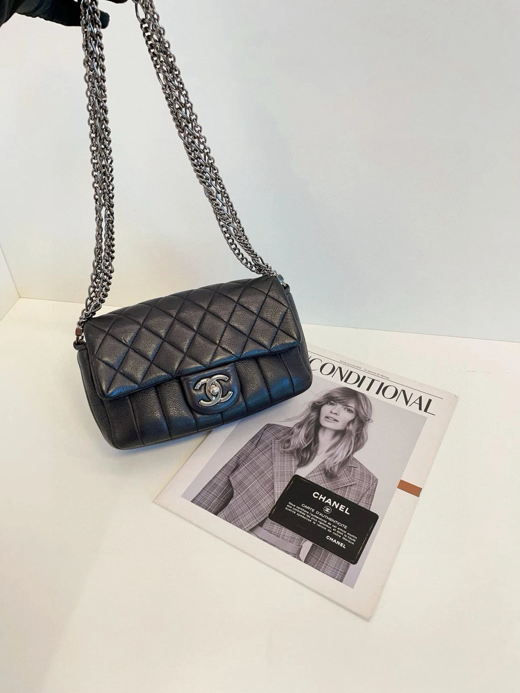 CHANEL Black Calfskin Mini Shoulder Bag For Women