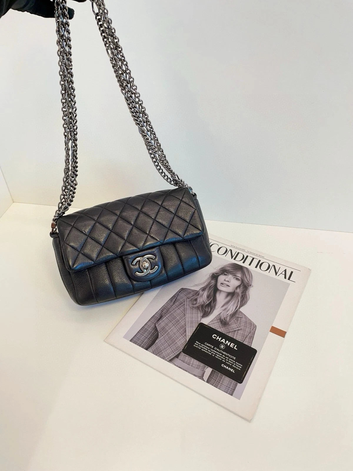 CHANEL Black Calfskin Mini Shoulder Bag For Women