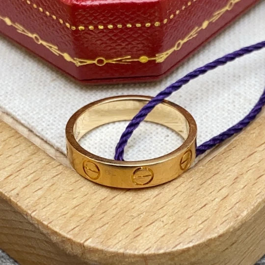 Cartier Love Small Ring Rose/Pink Gold 18k Wedding Band EU48/US4.5