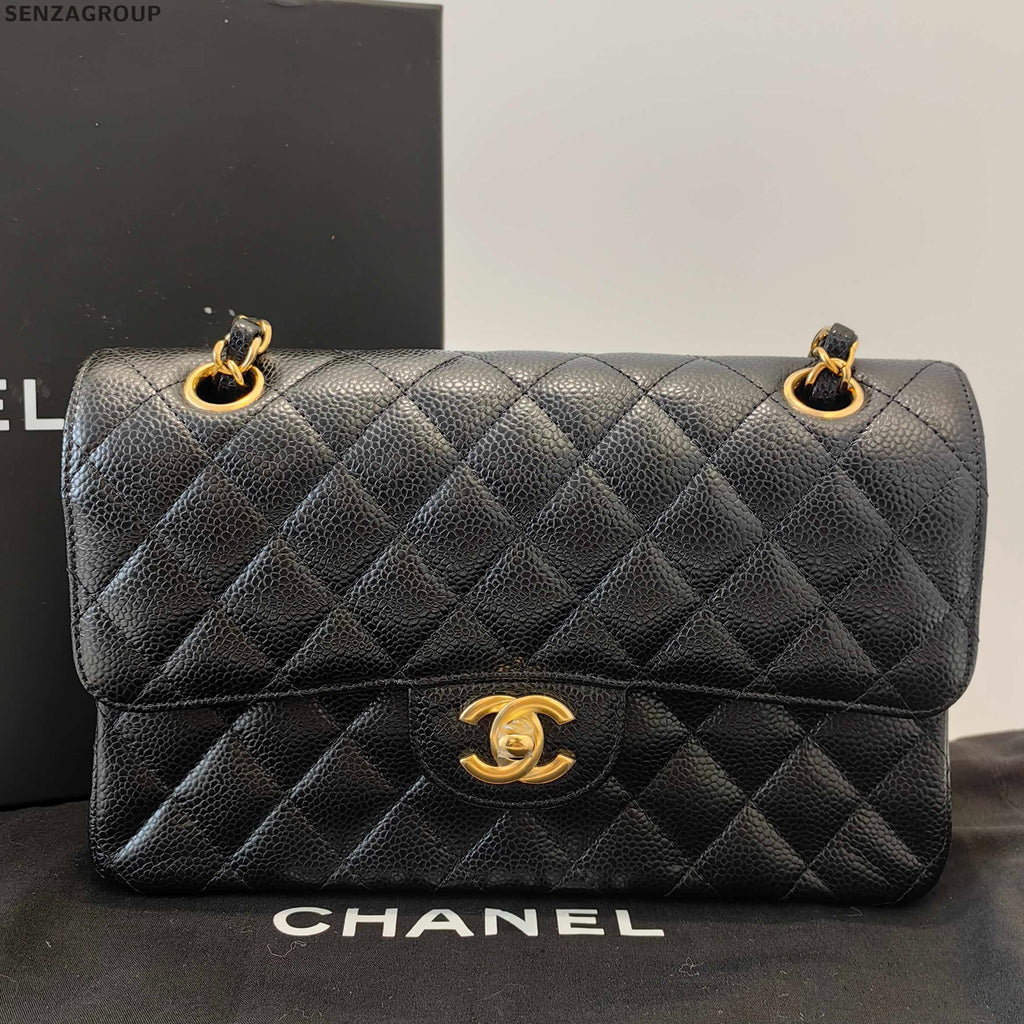 Chanel Classic Flap Black Caviar Small Chain Shoulder Crossbody Bag