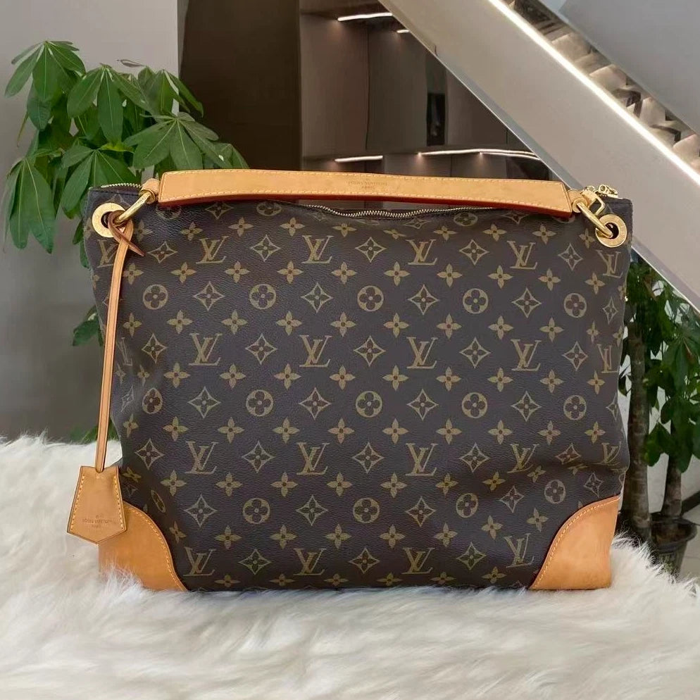 Louis Vuitton Delightful Monogram Tote Shoulder Bag Brown Classic Women