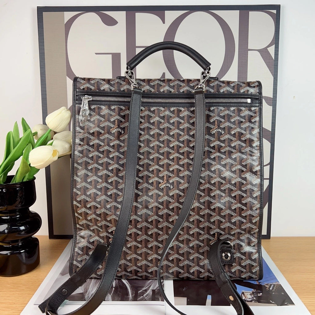 Goyard Black Monogram Backpack for Unisex Excellent