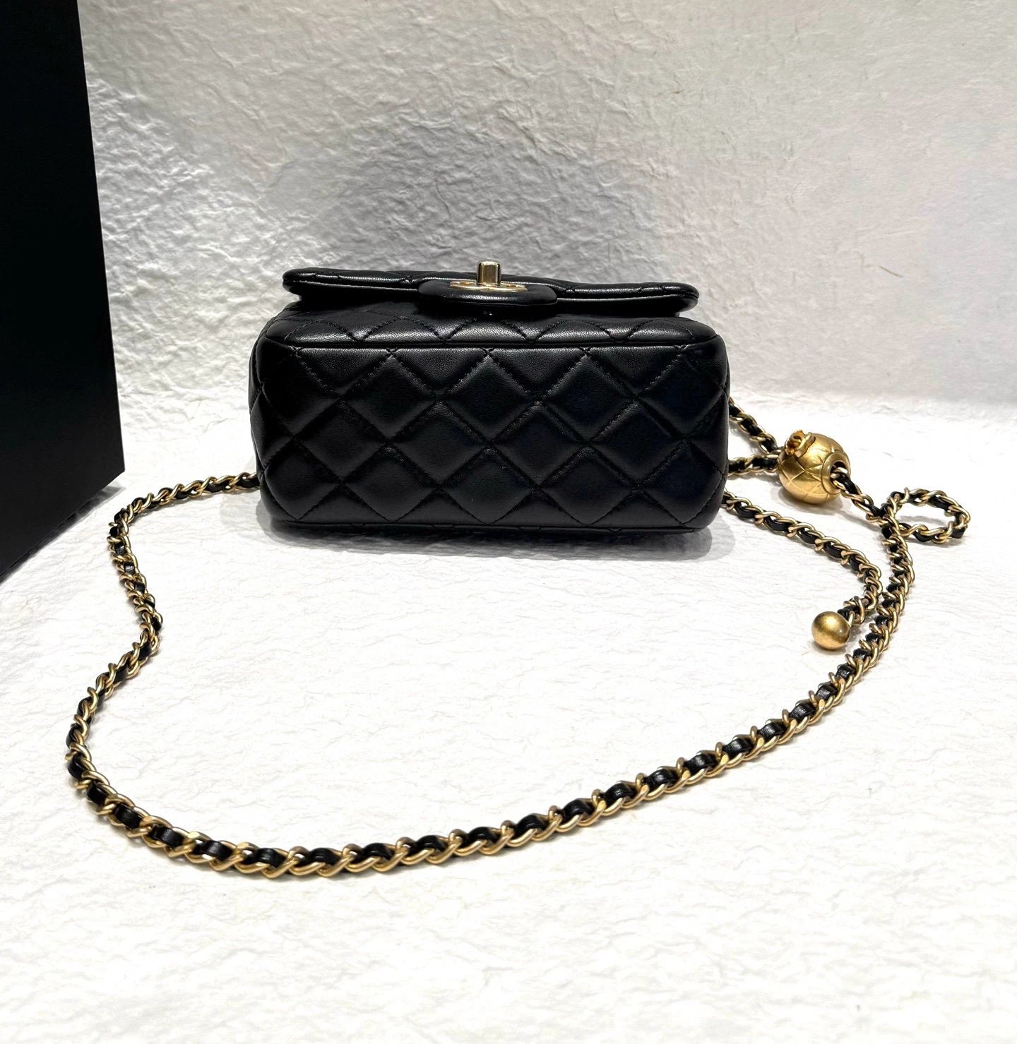 CHANEL Black Gold Classic Flap Crossbody Shoulder Bag For Women
