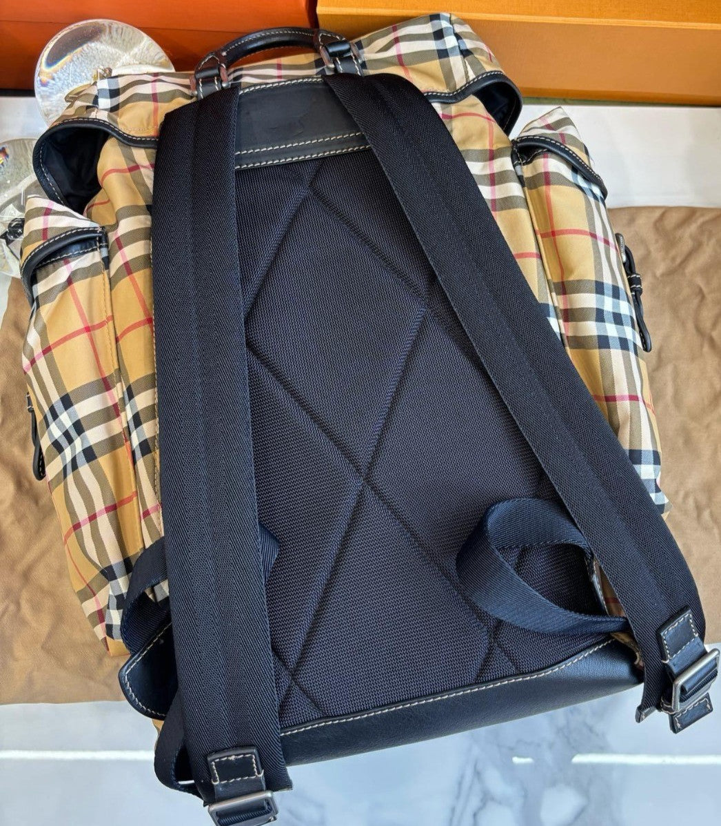 Burberry Classic Check Canvas Backpack Shoulder Bag Multicolor Unisex Adluts