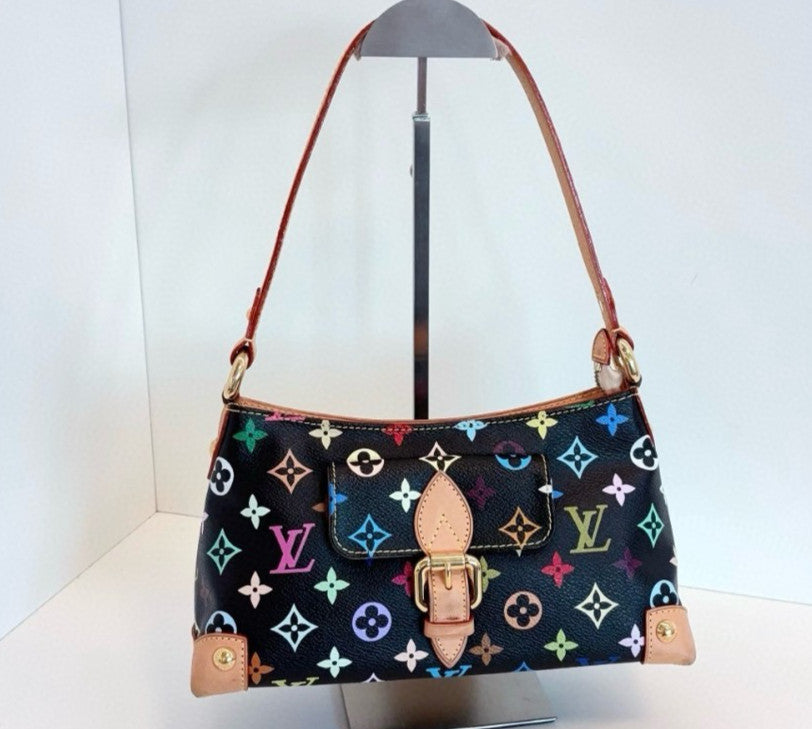 Louis Vuitton Black Multicolor Monogram Shoulder Bag Used Women Classic Vintage