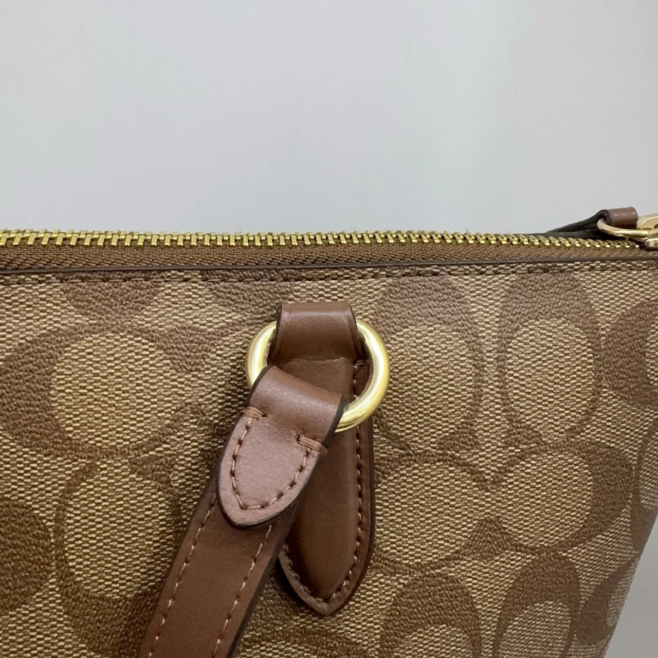 Coach Women's Brown Monogram PVC Canvas Leather Tote Shoulder Bag