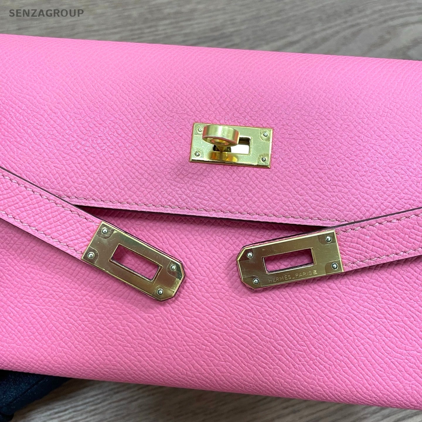 Hermes Kelly Long Wallet Pink Epsom Leather Women