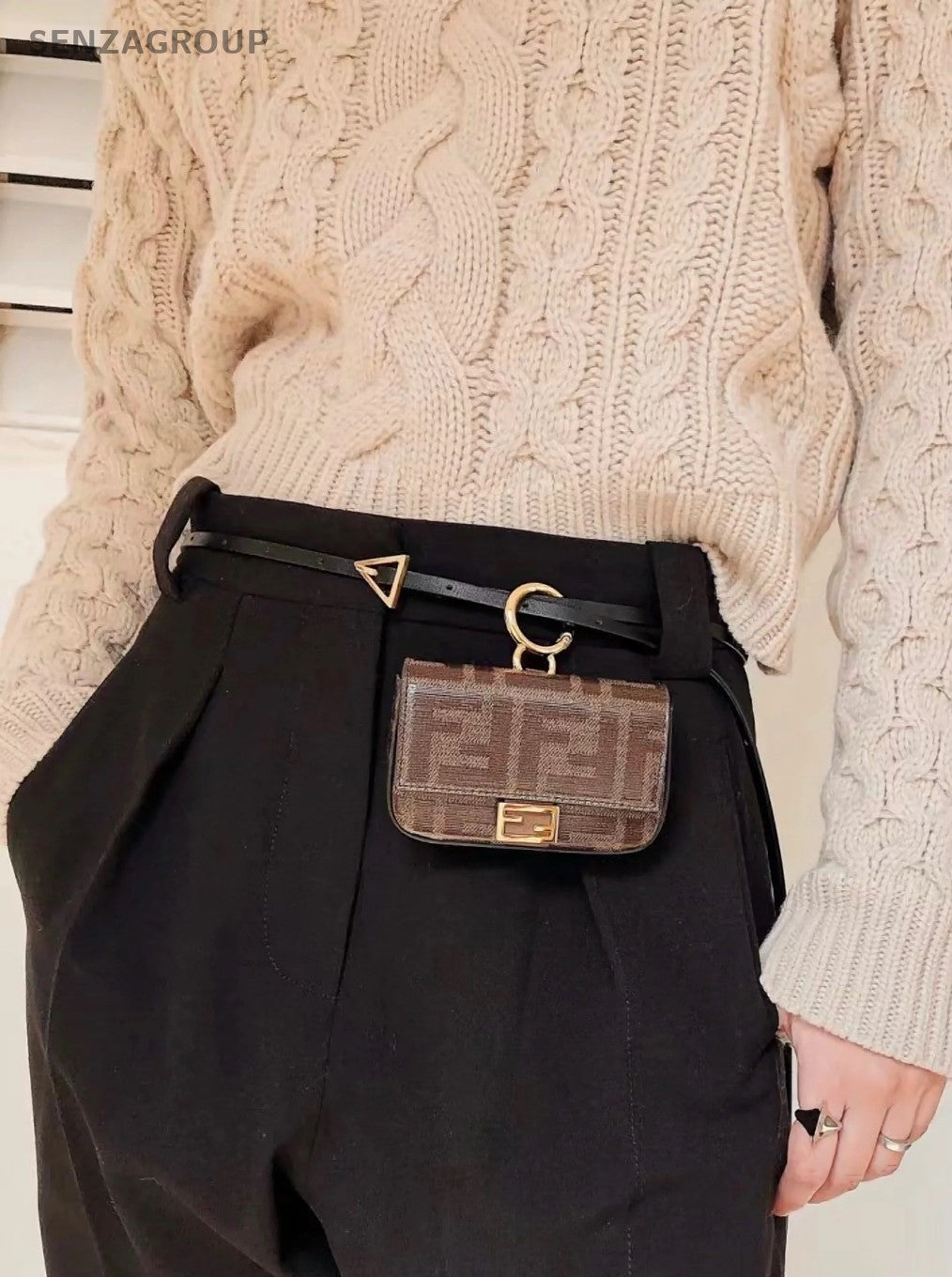 Fendi nano baguette purse Monogram Chain Shoulder bag Crossbody