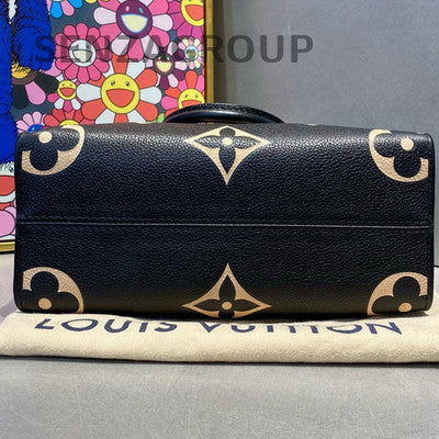 Louis Vuitton OnTheGo MM Monogram Empreinte Leather Tote Bag Black White
