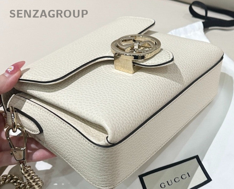 Gucci Messenger Shoulder Crossbody Bag White Women Almost Brand New