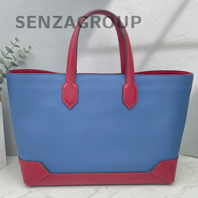 Hermès Maxi Cabas 30 Tote Handbag Blue Red Women's Fashion