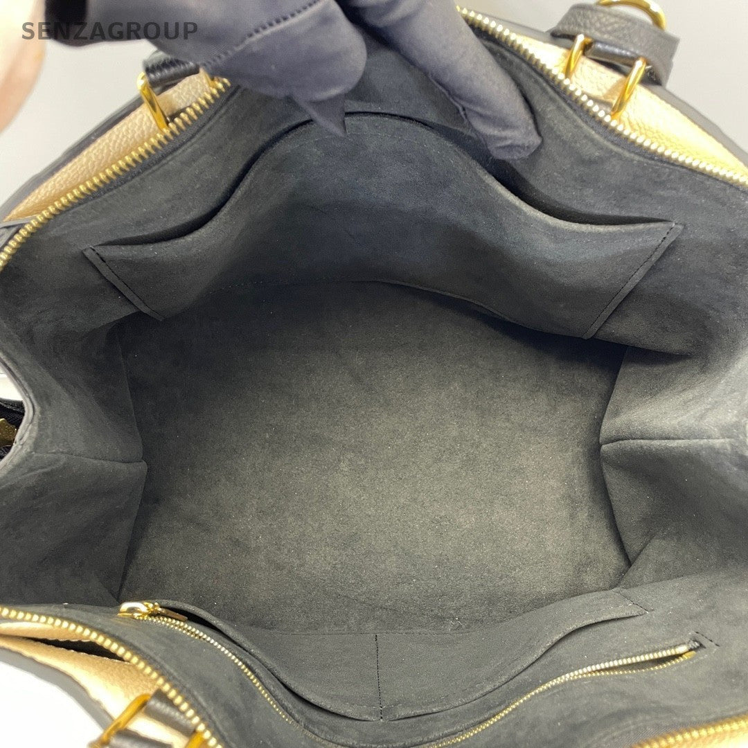 Louis Vuitton Montaigne MM Leather Handbag 2way Shoulder bag Black