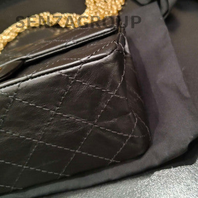 Chanel Mini Vintage Chain Shoulder Bag Black Gold Quilted Leather