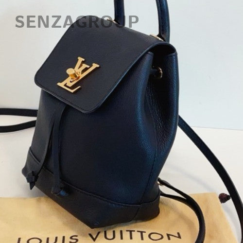 Louis Vuitton Lock Me Mini Backpack Black Gold Used Women Classic Designer