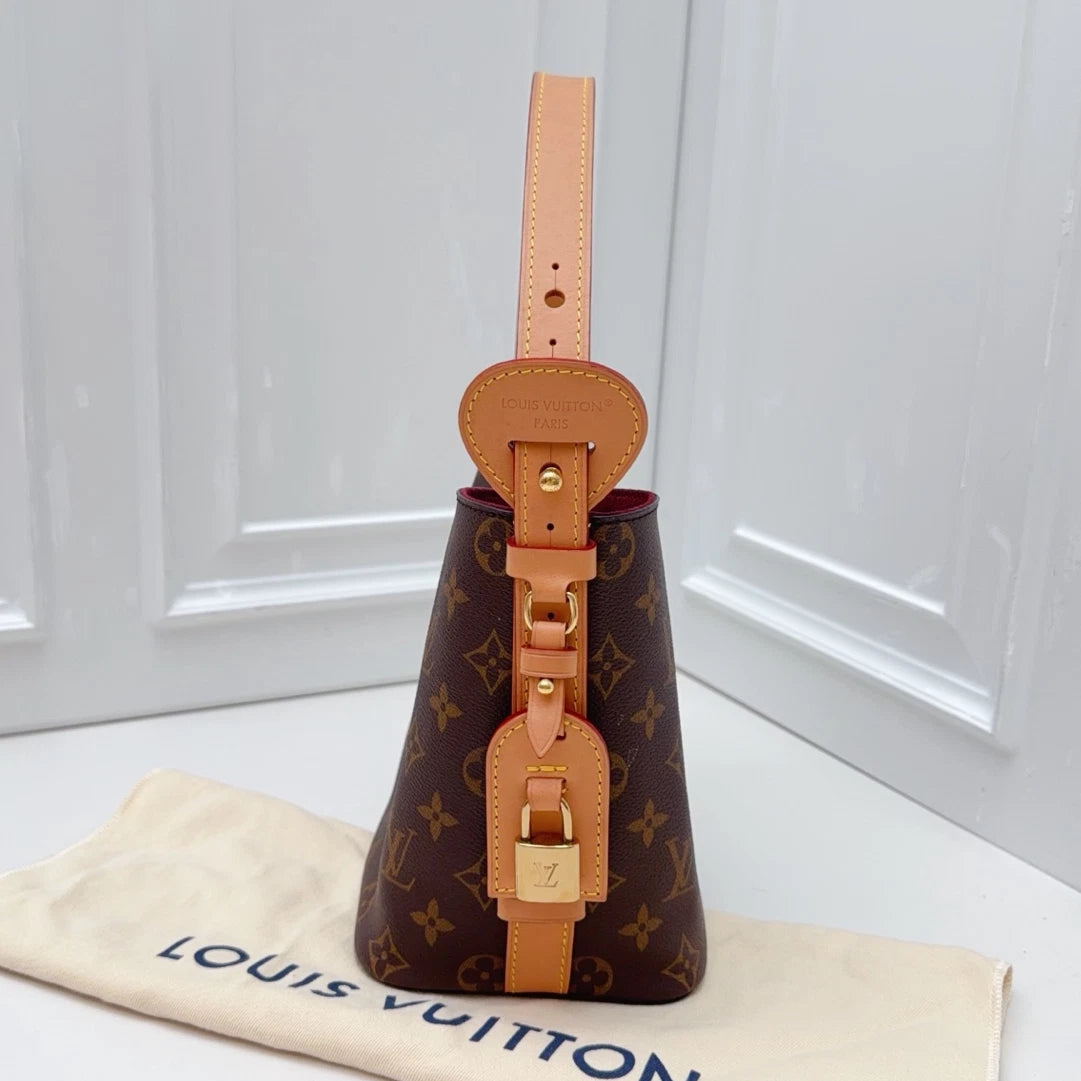Louis Vuitton All In BB Bucket Monogram Shoulder Bag Brown Women