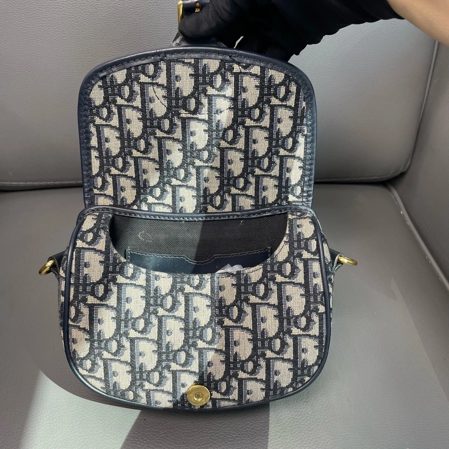 Dior Canvas Bobby Small Monogram Saddle Shoulder Bag For Women