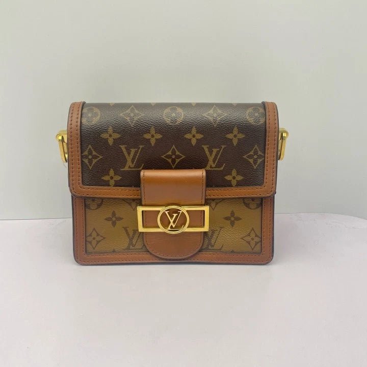 Louis Vuitton Dauphine Monogram Small Brown Canvas Shoulder Bag