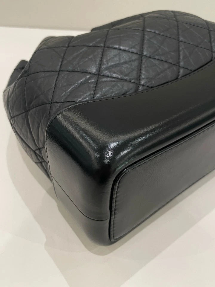 CHANEL Diamond Chain Backpack Black For Women
