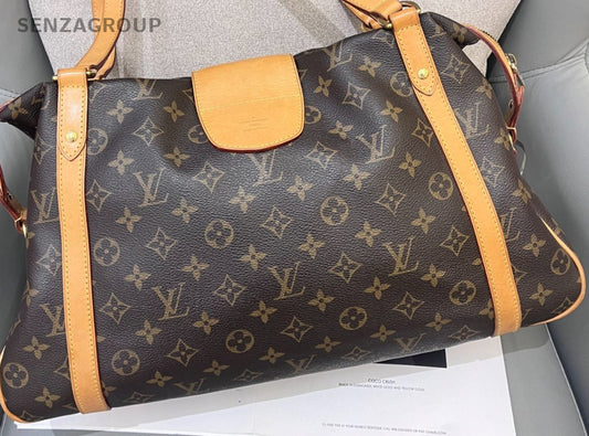 Louis Vuitton Stresa PM Monogram Shoulder Bag Brown Gold Used Women Classic