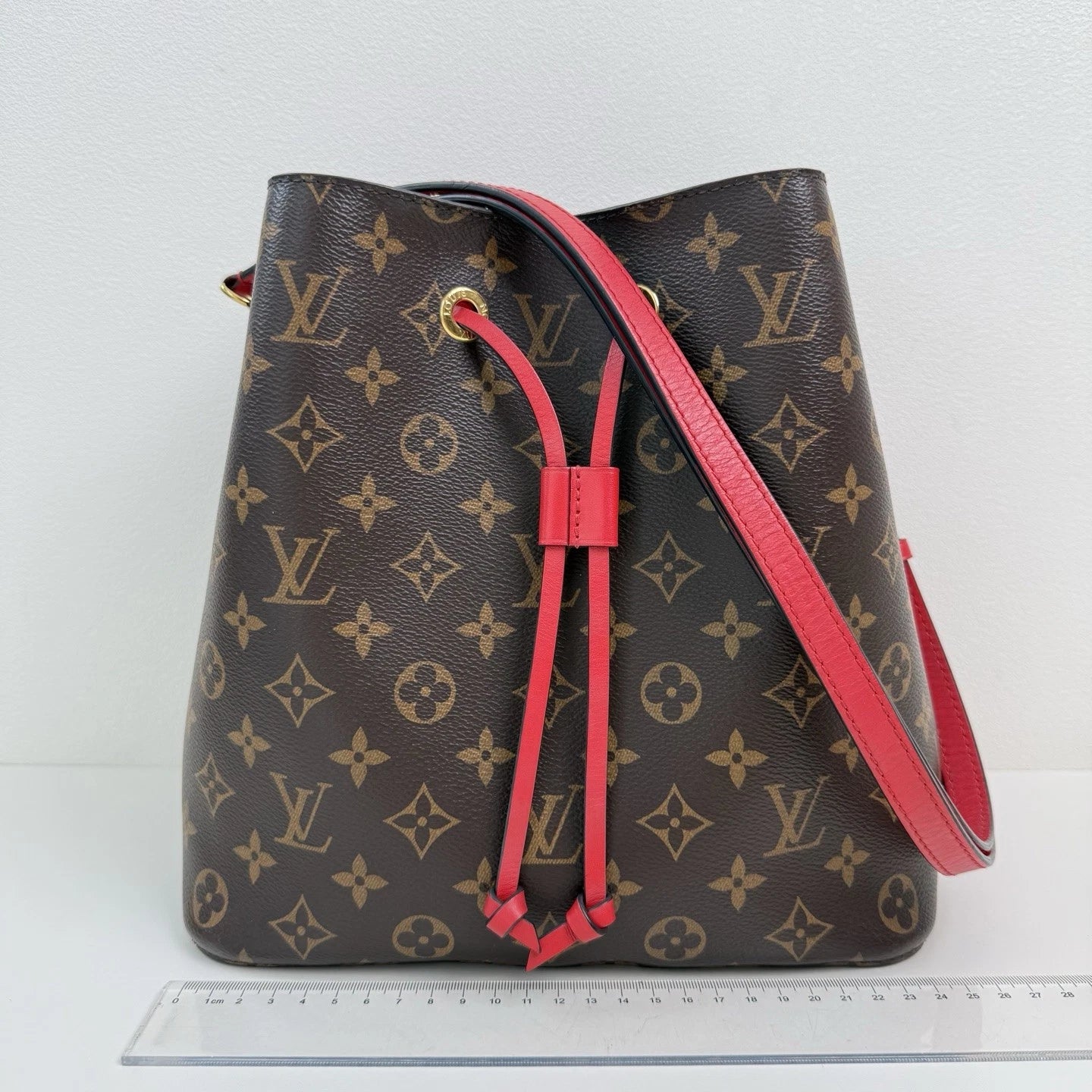 Louis Vuitton Monogram Bucket Canvas Shoulder Crossbody Bag Brown Women
