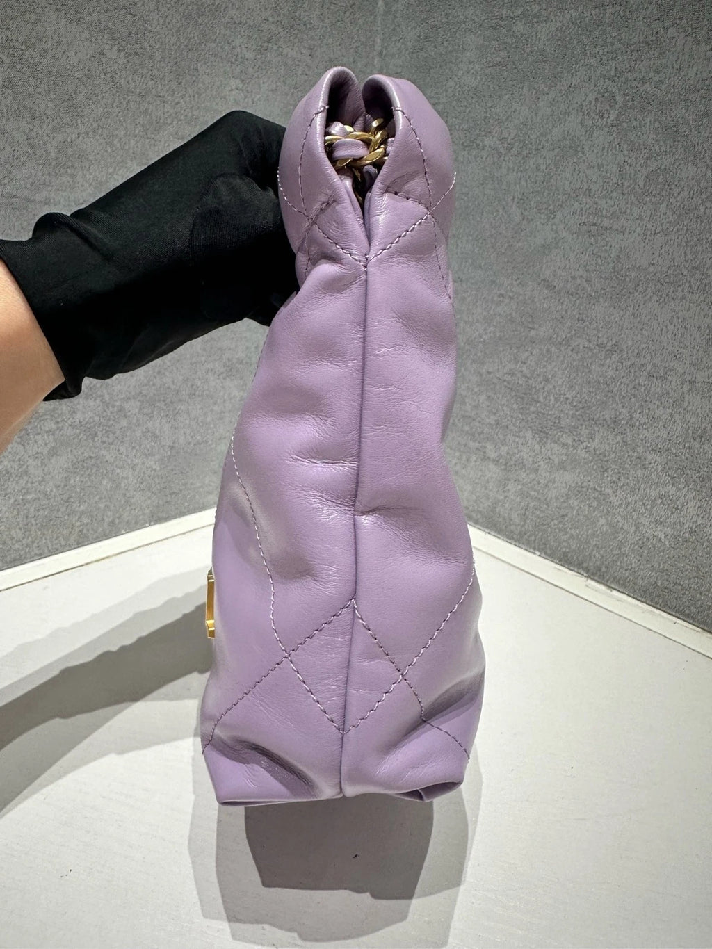 CHANEL 22BAG Mini Purple Tote Shoulder Bag For Women