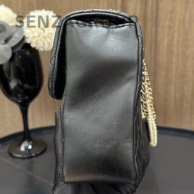 Chanel Westminster Pearl Chain Shoulder Bag Black for Women