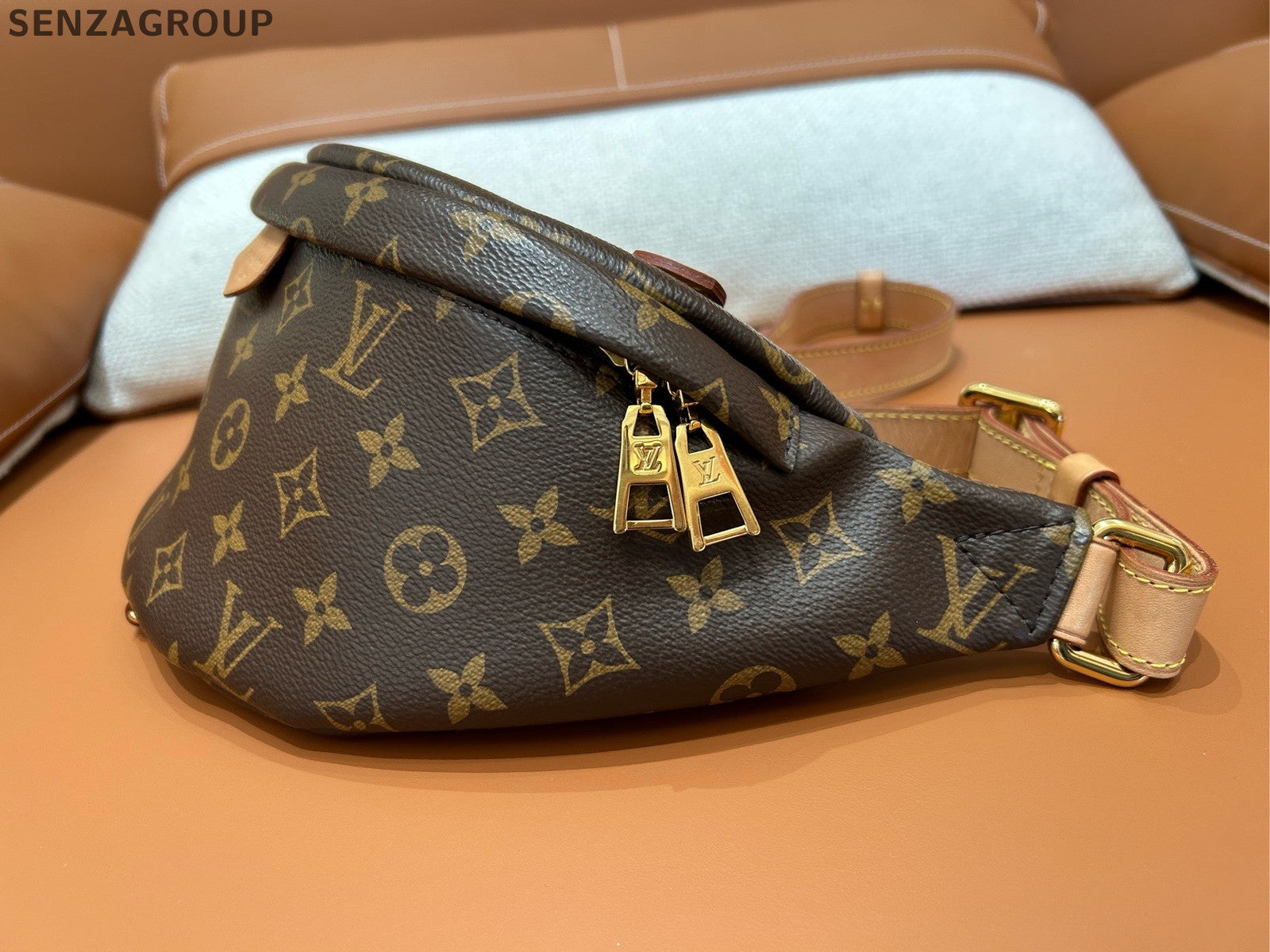 Louis Vuitton Monogram Brown Waist Bag Unisex Crossbody Classic