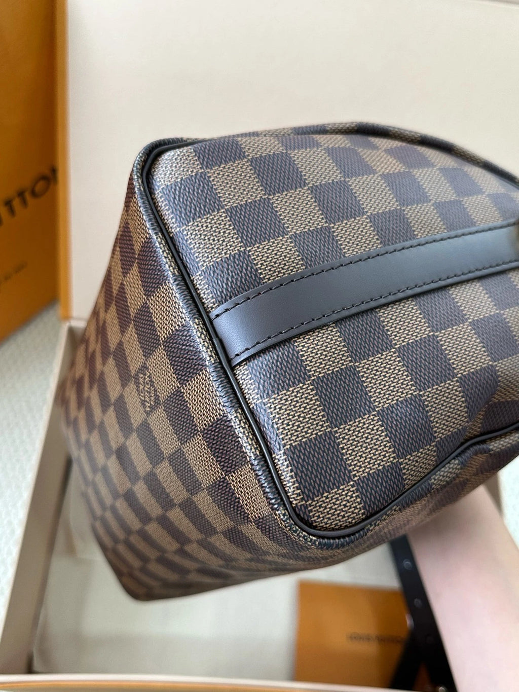 Louis Vuitton Speedy25 Canvas Brown Shoulder Bag Handbag Excellent