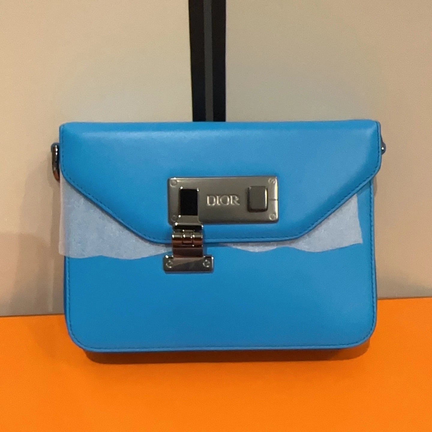 Dior Logo Calfskin Messenger Crossbody Shoulder Bag Clutch Women