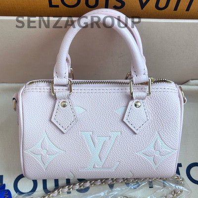 Louis Vuitton Speedy Nano Pink Gold Chain Crossbody Bag for Women