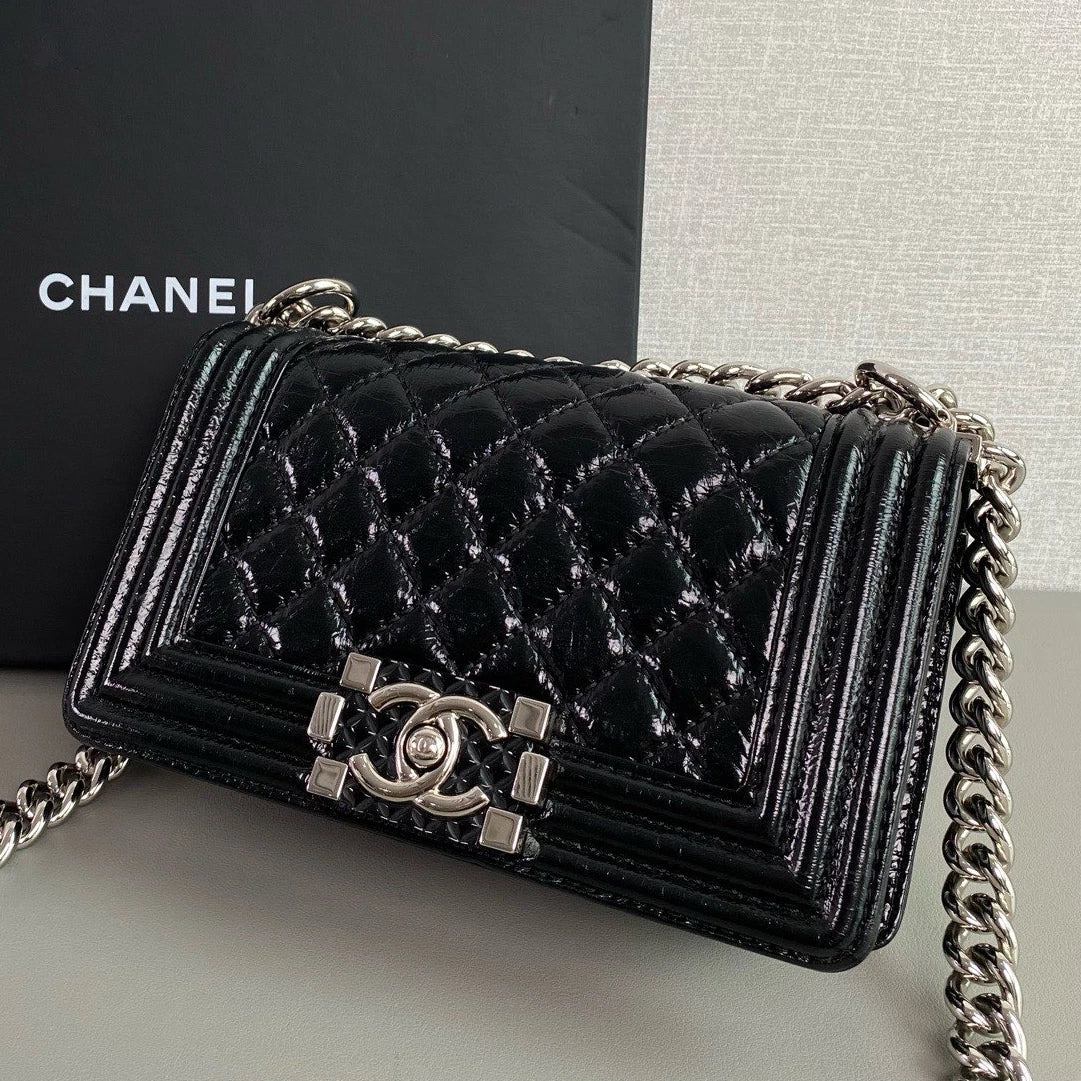 Chanel Leboy PM Chain Shoulder Bag Crossbody Women Classic Diamond