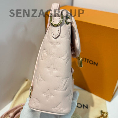 Louis Vuitton Coussin Lambskin Mini Backpack Pink Gold Print Women's Fashion