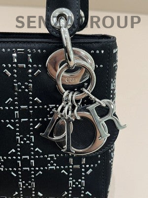 Dior Lady Dior Black Silver Hardware Handbag Classic Women's Fashion