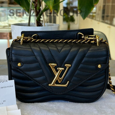 Louis Vuitton Pochette Accessoires Black Gold Chain Crossbody Bag