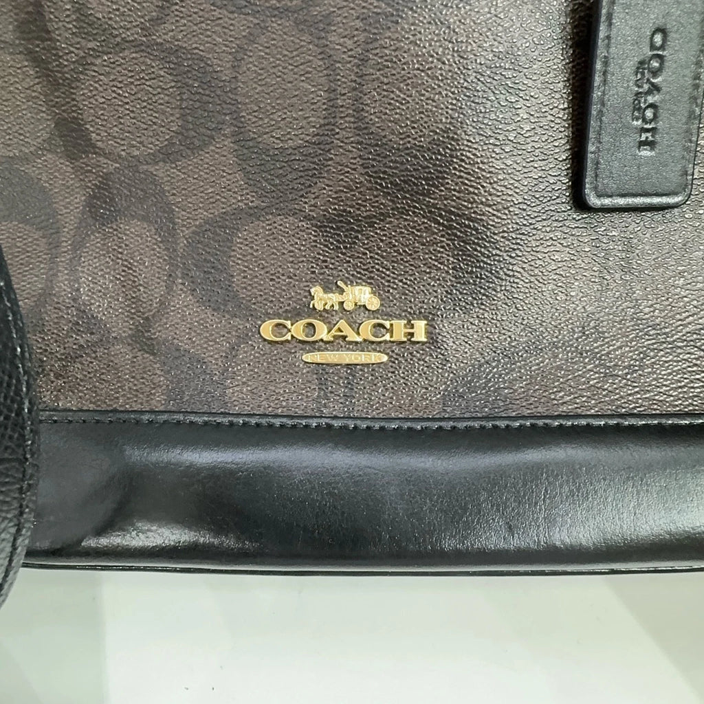 Coach Brown Monogram Shell Shoulder Handbag Crossbody Bag For Women