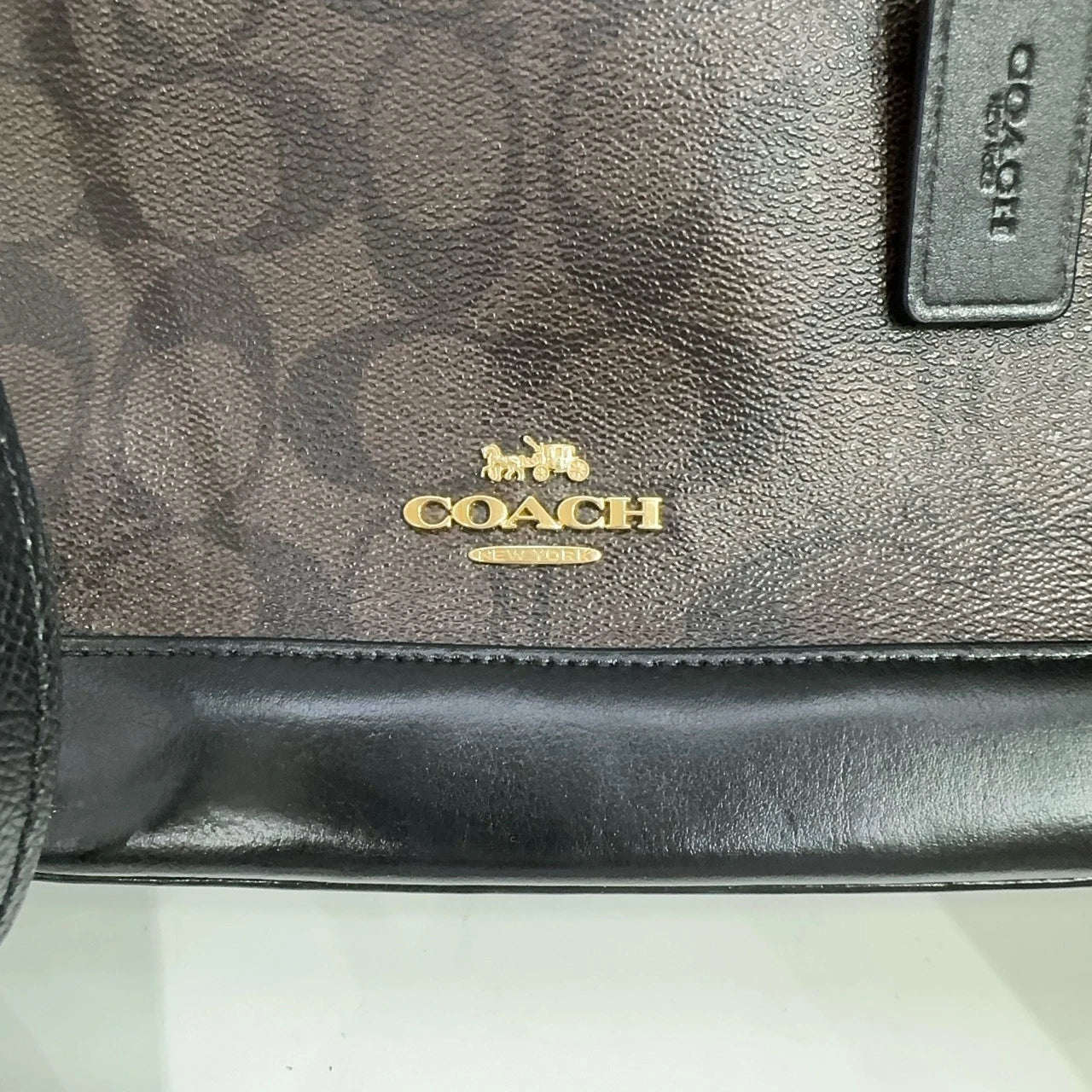 Coach Brown Monogram Shell Shoulder Handbag Crossbody Bag For Women