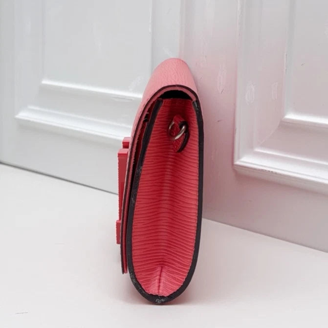 Louis Vuitton Pivoine Epi Woc Calfskin Shoulder Bag Red Silver Hardware