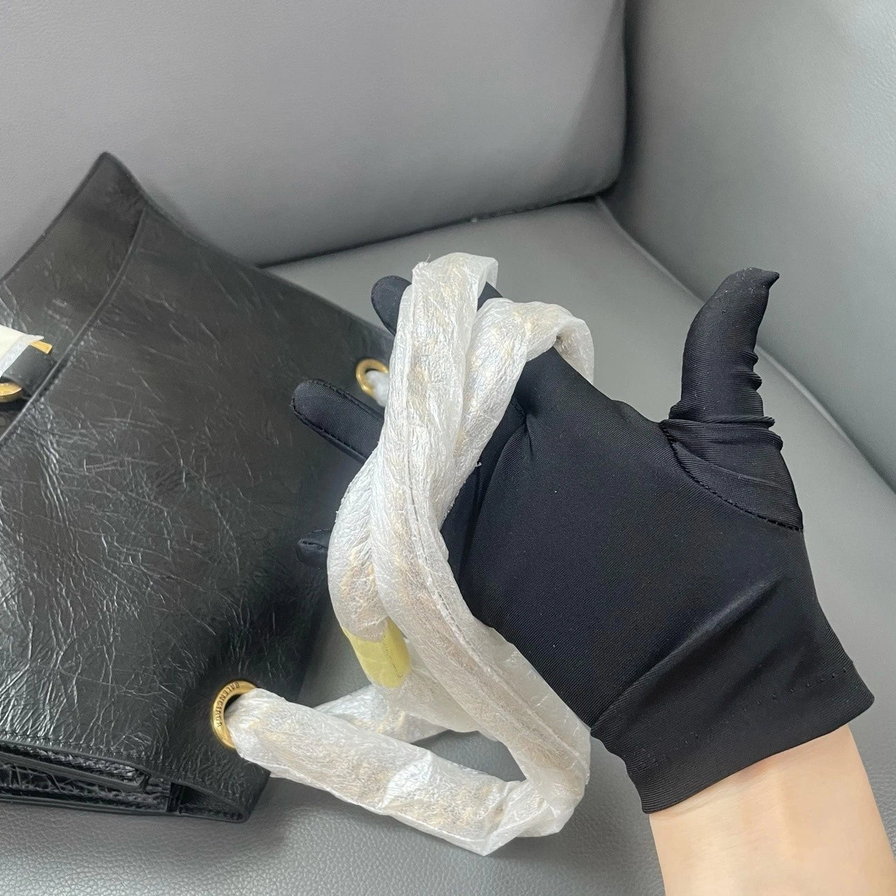 Balenciaga Crush Medium Calfskin Leather Chain Shoulder Bag For Women