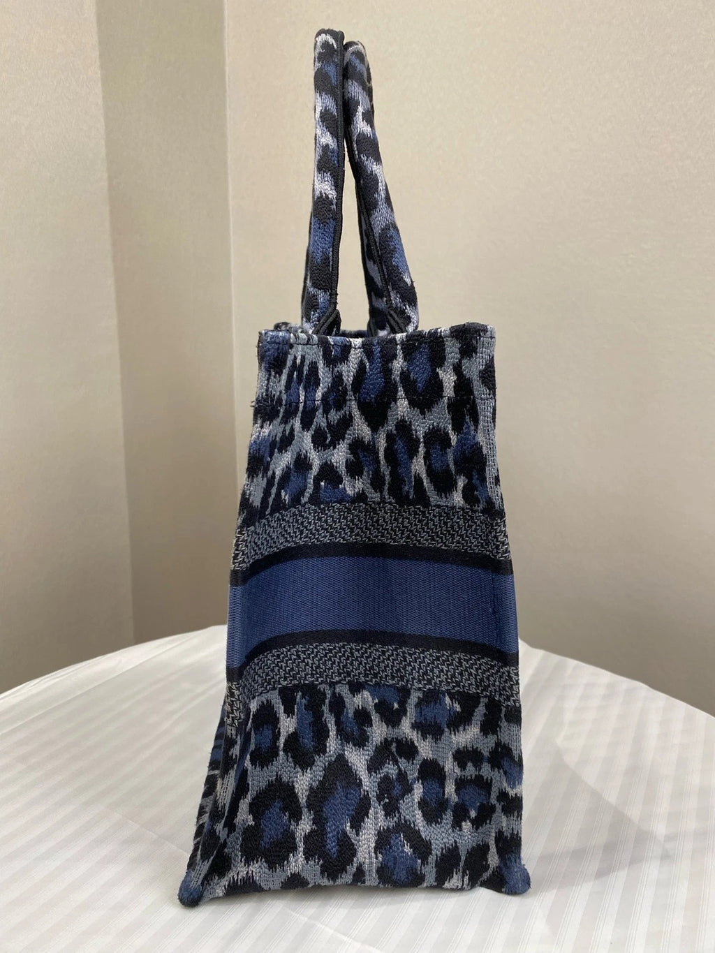 Authentic Dior Leopard Print Medium Book Tote Handbag For Women