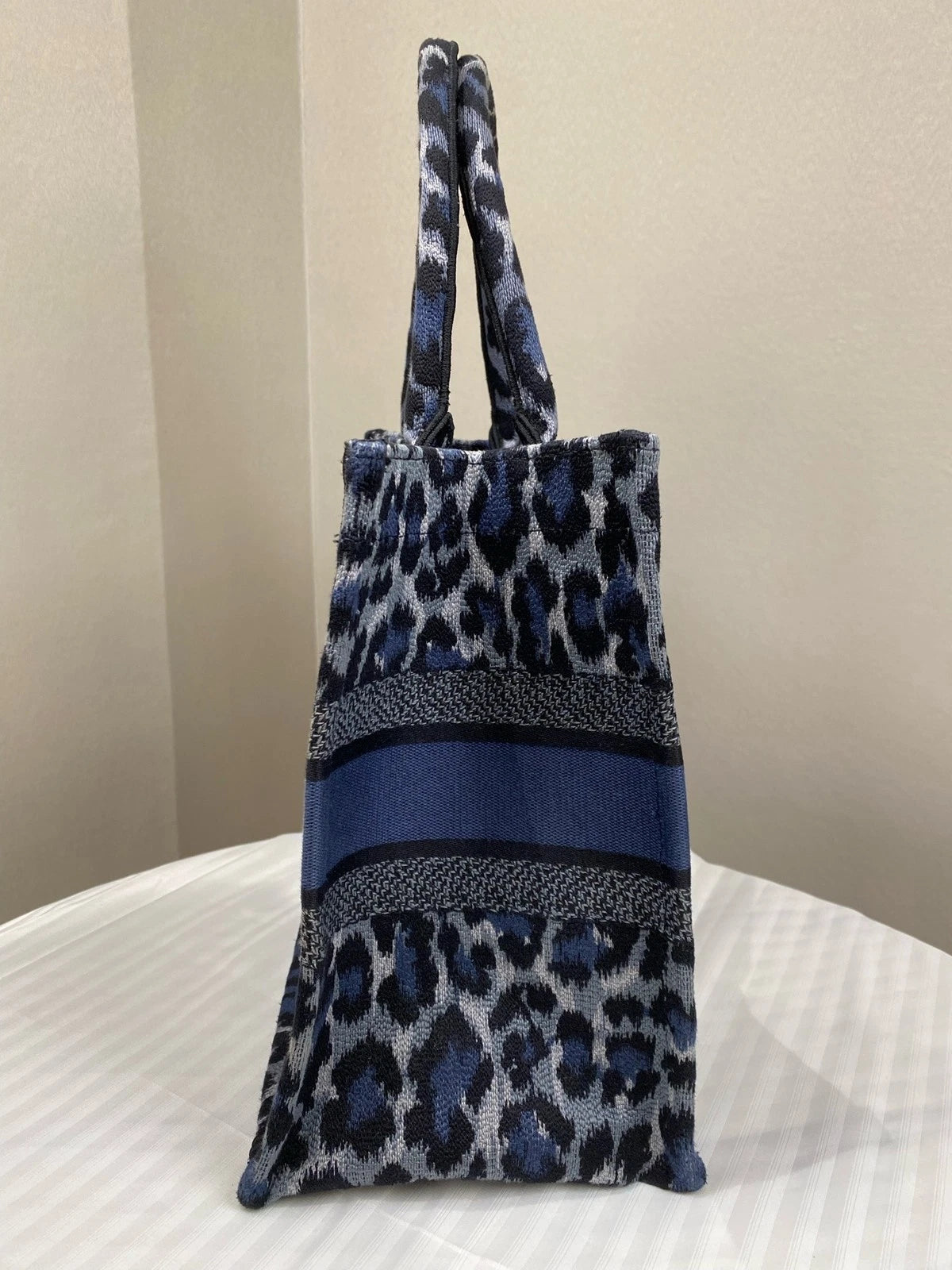 Authentic Dior Leopard Print Medium Book Tote Handbag For Women