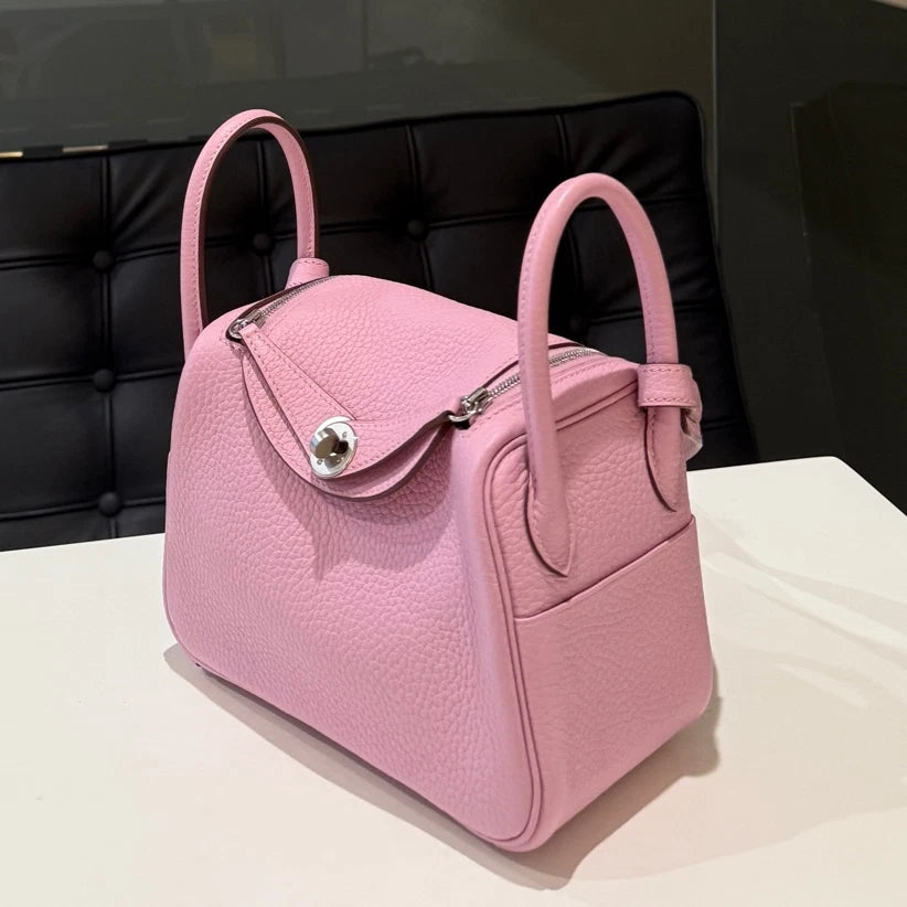 Hermès Mini Lindy Bag Pink Silver Hardware - Classic Women's Handbag