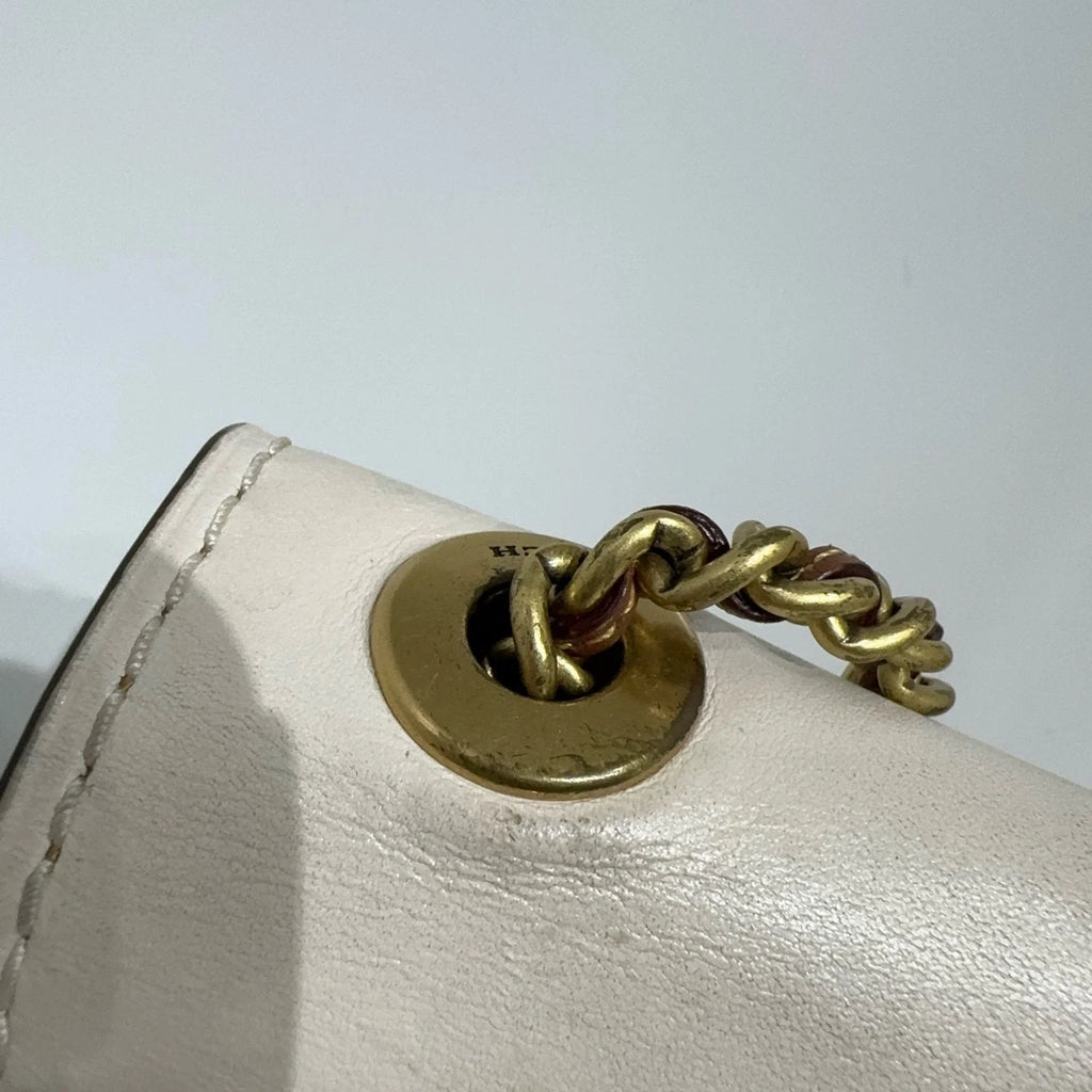 Coach Camellia Canvas Leather Crossbody Shoulder Bag For Women White Brown