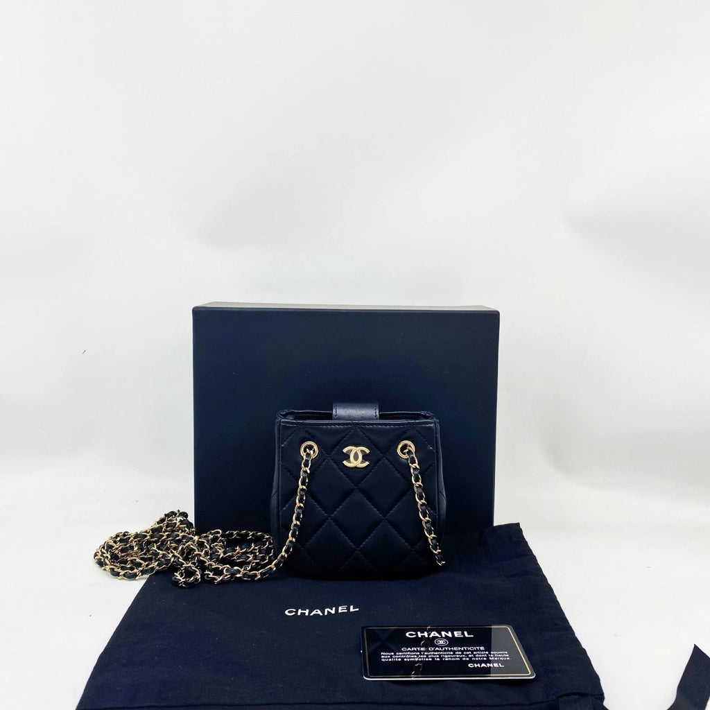 CHANEL Black Mini Chain Crossbody Bag For Women